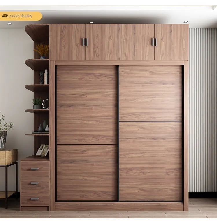 Sliding door closet Nordic modern simple glass WARDROBE BEDROOM sliding door storage cabinet