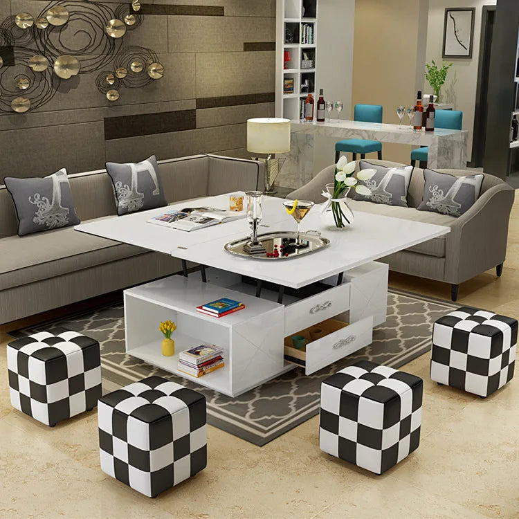 electric multifunction foldable Coffee Table Living Room liftable and lowerable minimalist rectangle mesas centro dining table