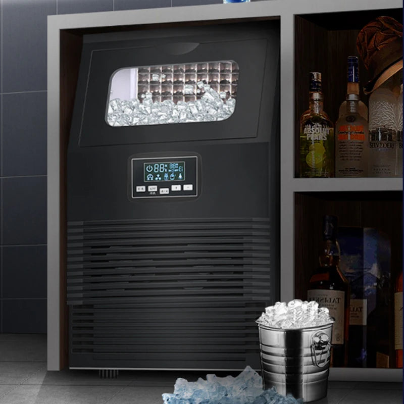 HICON 40KG Ice Machine Commercial Milk Tea Shop Bar Automatic Cube Ice Maker Ice Cube Machine машина, которая делает лед