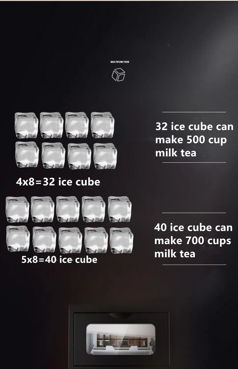 HICON 50KG 68KG ice machine commercial milk tea shop  bar automatic cube ice maker ice cube machine Машина, которая делает лед