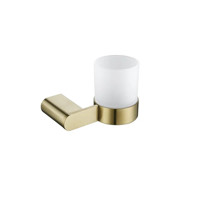 Gold Brushed Bathroom Accessories Luxury Stainless Steel Toilet Paper Shelves  Hook Soap Dish Shower Storage Rack Organizer Set