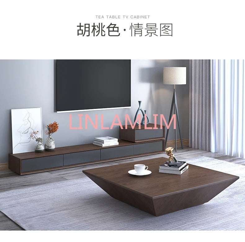 tea table wooden design Living Room TV monitor stand mueble marble leather oval edge cabinet +tv stand table+Coffee centro Table