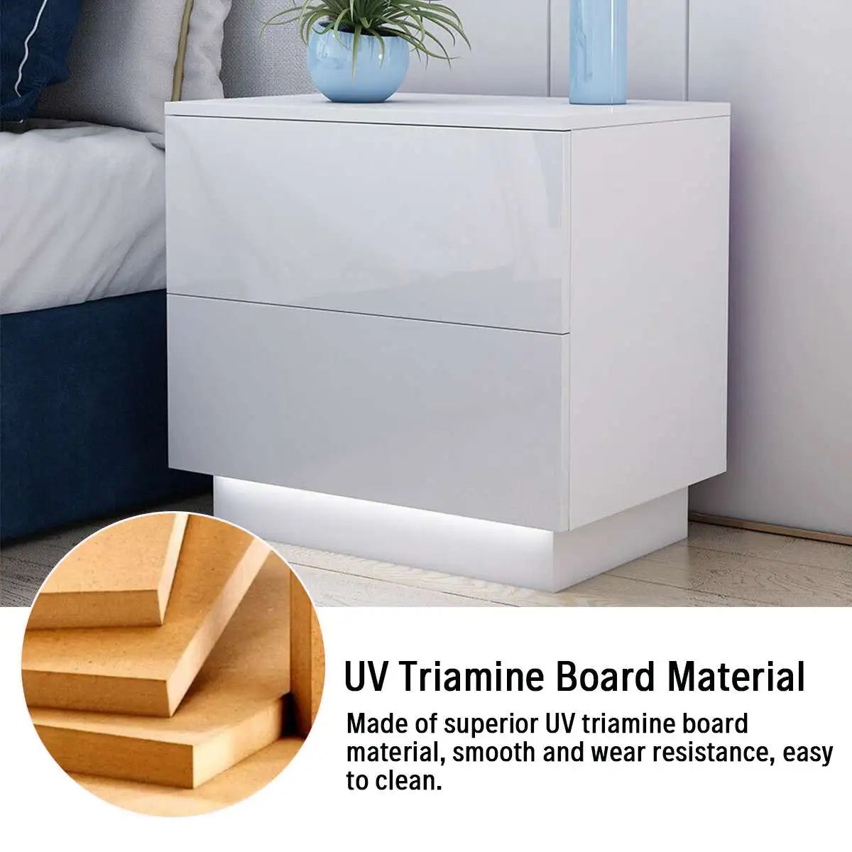 Modern Simplicity LED Nightstand Bedside Table Magazine Cabinet Storage Organizer Bedroom Furniture Night Table Coffee Tables