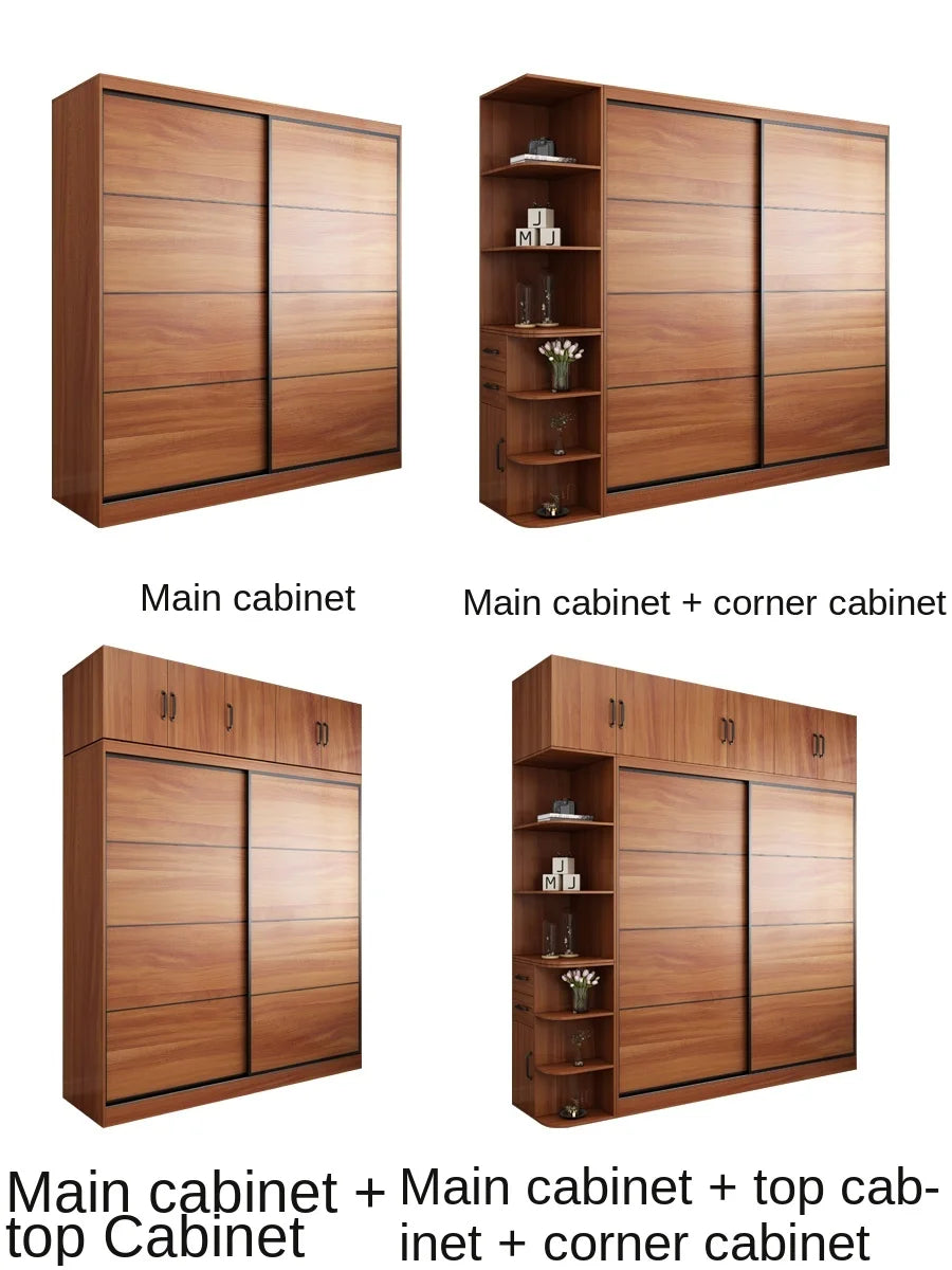 Sliding door wardrobe sliding door wooden wardrobe assembly bedroom household locker