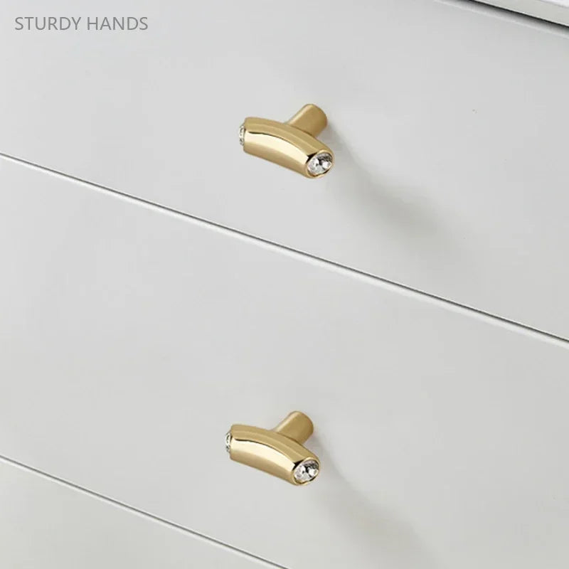 1PCS Zinc Alloy Wardrobe Handle European Light Luxury Gold Cabinet Wine Cabinet Drawer Handle Furniture Accessories
