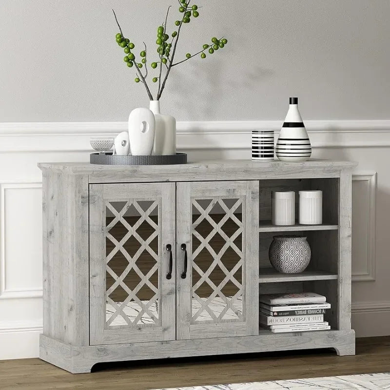2 Door Sideboard with Shelves - Buffets & Sideboards - Storage Cabinet - Buffet Cabinet Accent Cabinet Credenza