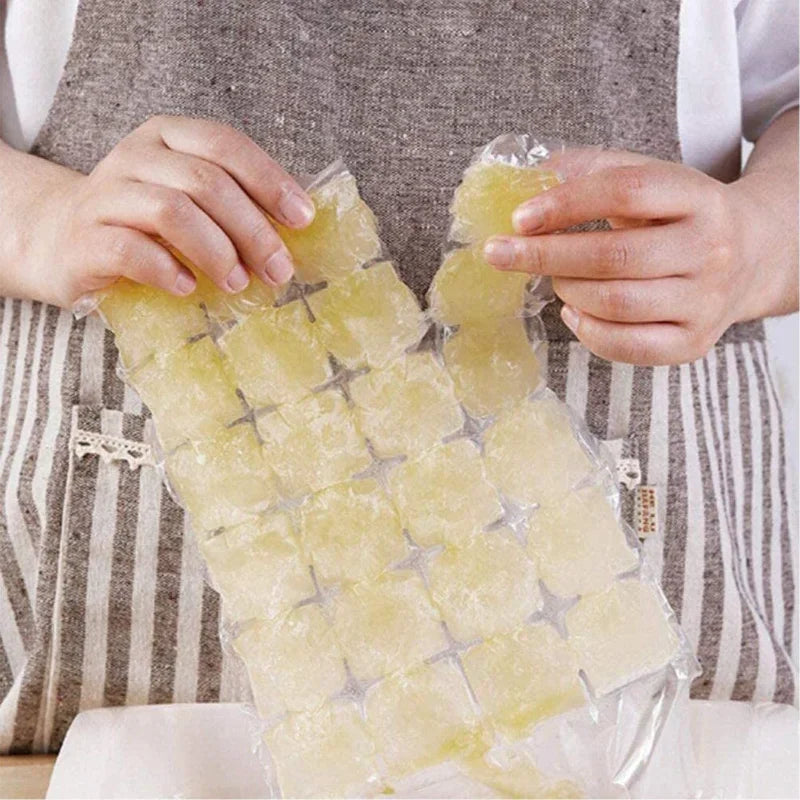 30/10PCS Disposable Heart Round Shaped Ice Cube Bag Ice Ball Maker Transparent Faster Freezing Ice-Making Mold Bag Kitchen Tools