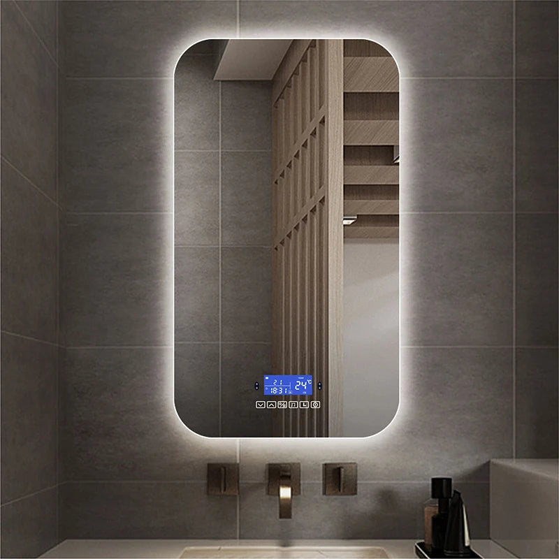 Full Body Shower Mirror Lights Bathroom Makeup Frameless Body Vanity Mirror  Large Floor Specchio Doccia Home Improvement L