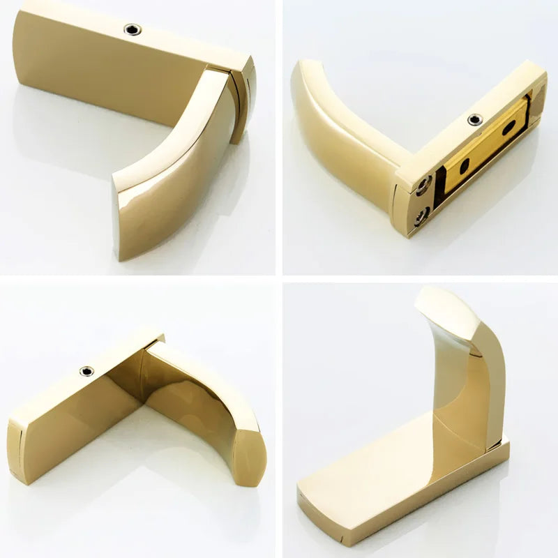 Luxury Gold Brass Bathroom Hardware Set Towel Rail Bar Tissue Paper Holder Robe Hook Wall Mounted Bathroom Accessories