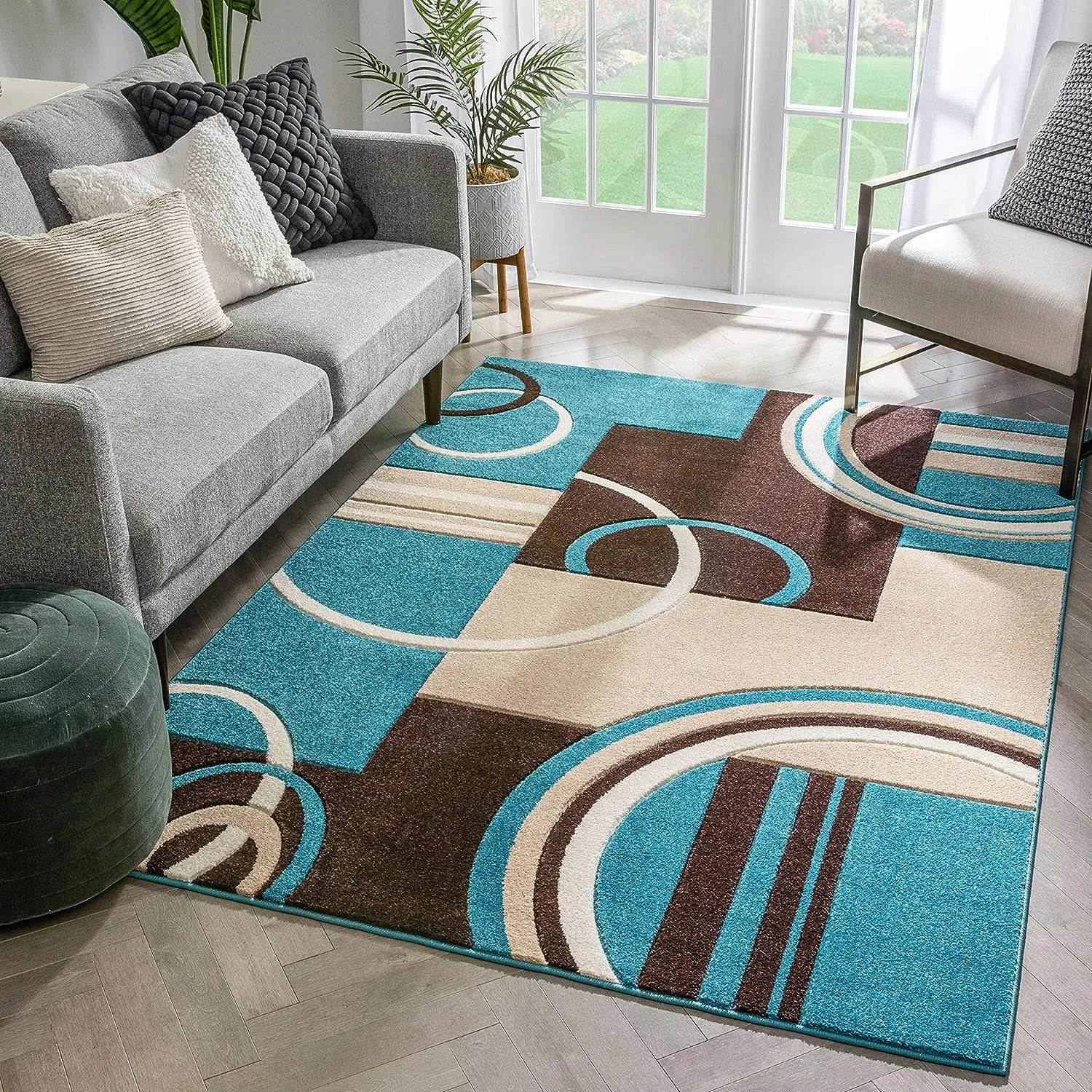 Modern Geometric Carpet for Living Room Home Decor Sofa Table Large Area Rugs Bedroom Children's Crawling Anti-slip Floor Mat
