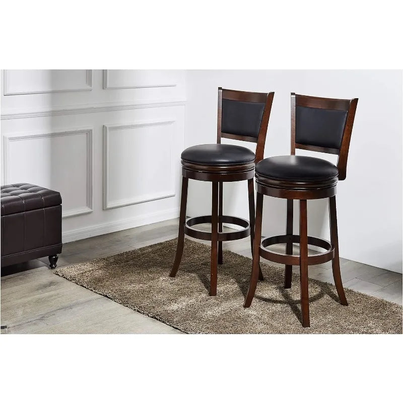 Bar Height, Pack of 2 Swivel Stool, 29-Inch,2-Pack, Cappuccino