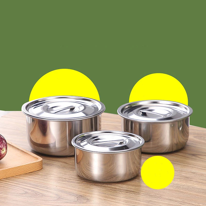 3pcs Stainless Steel Soup pot Stock Pot Set with Lid Kitchenware Stew Pot Cooking Tools Cookware Kitchen Accessories
