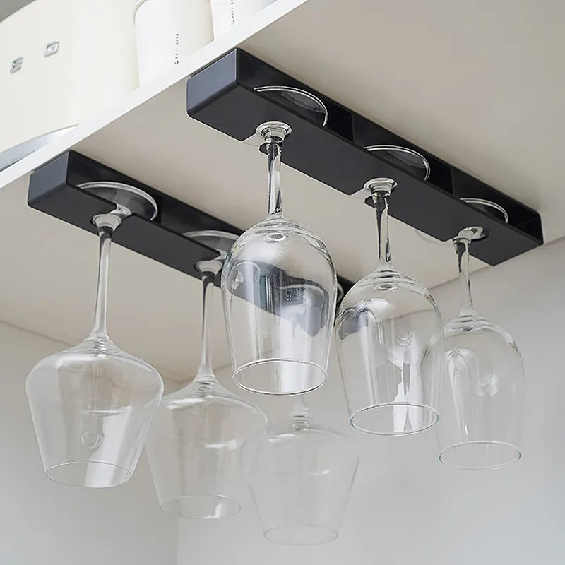 Iron Wine Glasses Holder Bartender Stemware Hanging Rack Under Cabinet Kitchen Bar Supplies Stemware Storage Stand