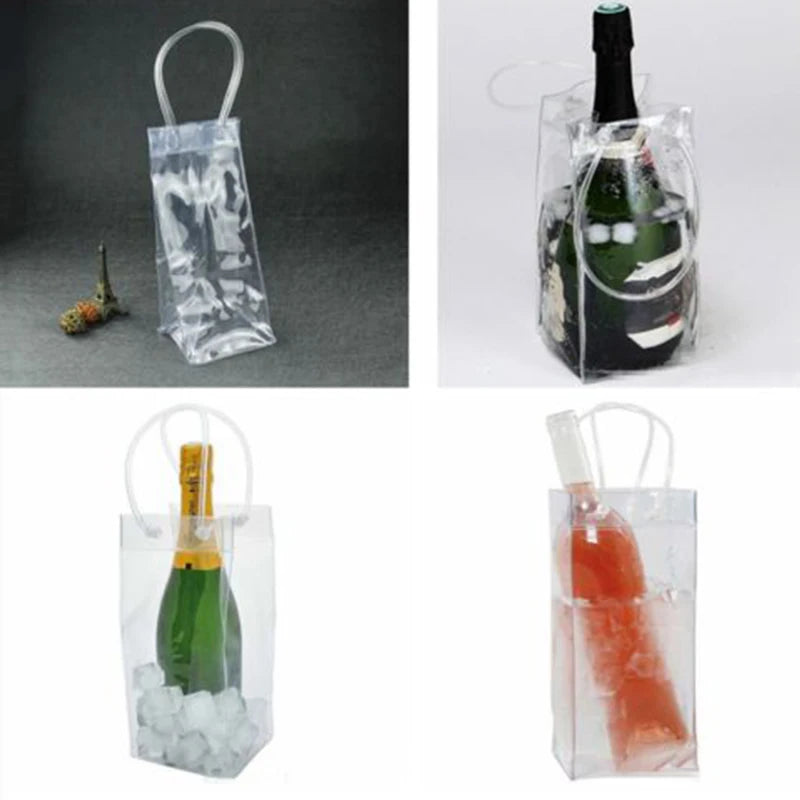 Ice Bag Wine Champagne Bucket Drink Bottle Cooler Chiller Foldable Carrier Wine Bag Pouch 28*20*10cm high quality fashion