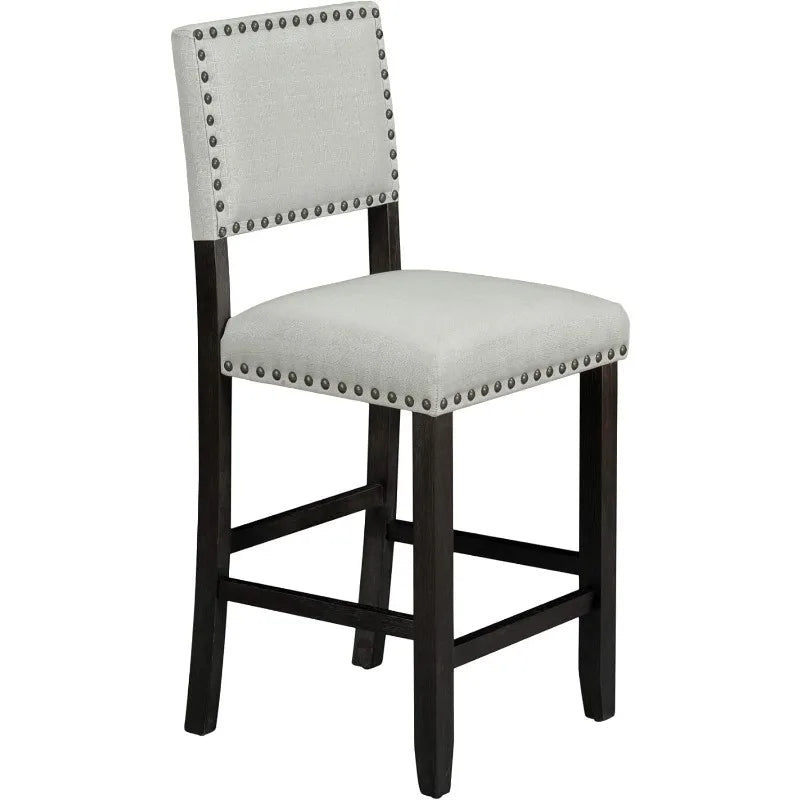 KoiHome 5-Piece Counter Height Dining Chairs with Nail Decoration Detail for 4 People, East-West Furniture Table Set