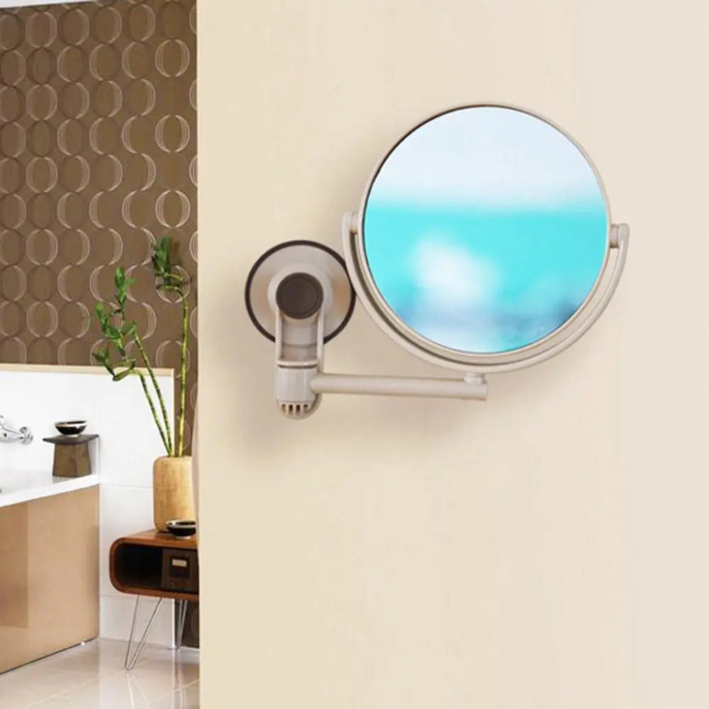 360° Rotating High-definition Round Folding Vacuum Suction Wall Hang Vanity Mirror Shave Mirrors Makeup Supplies Bath Mirrors