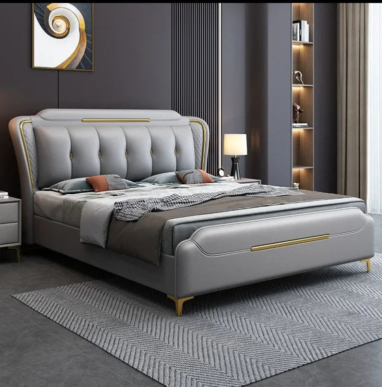 Hot Sale Luxury Italian Bedroom Set Modern Large Storage King Double Bed