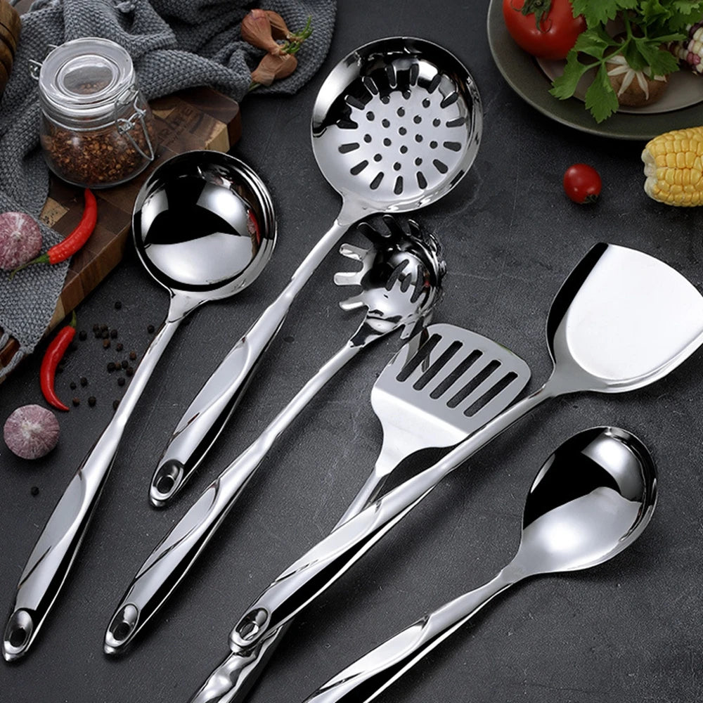 Handle Stainless Steel Spatula Soup Spoon Spaghetti Shovel Kitchenware Kitchen Utensils Cookware Pasta Server
