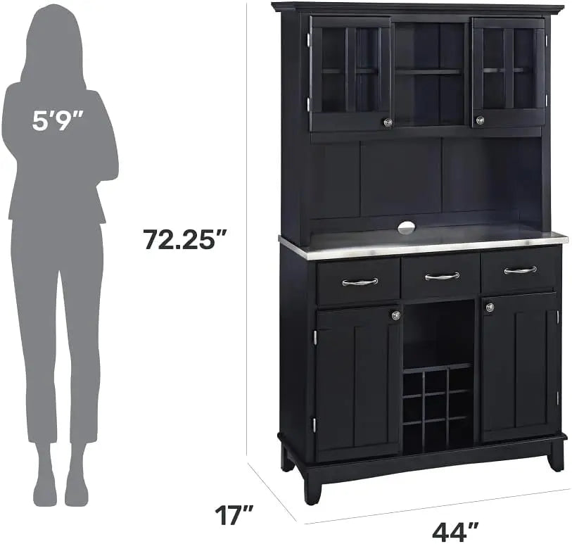 Homestyles sideboards-buffets-credenzas, Server with Hutch, Black