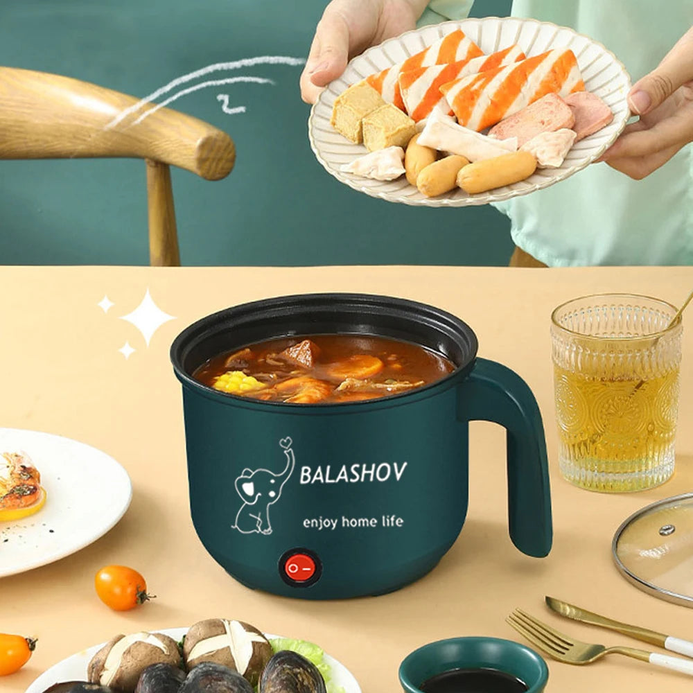 Mini Multi Cooker 1.8L Non-stick Cooking Machine Single/Double Layer Hot Pot Multifunction Electric with Steamer Cooker for Home