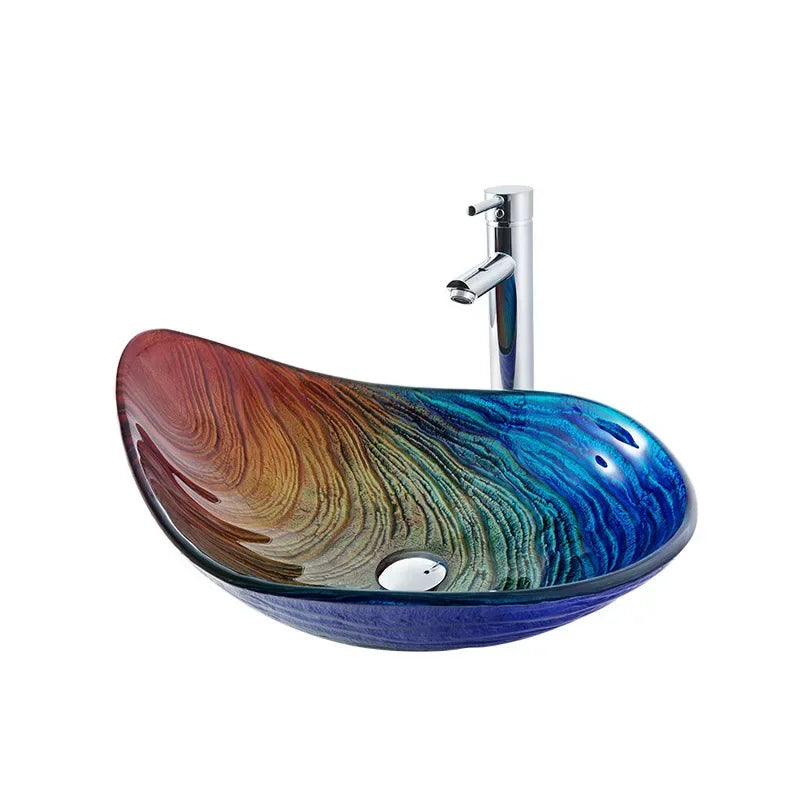 Bathroom sink, water drop art counter basin, hotel bathroom wash basin, tempered glass basin Bathroom accessories