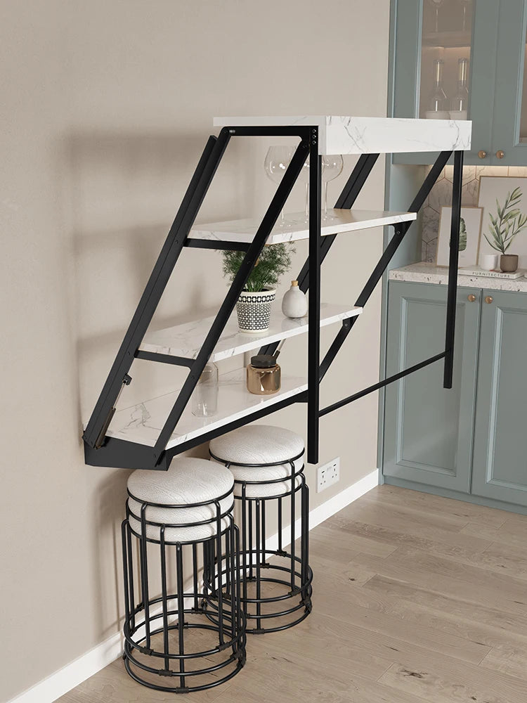 Multi functional wall folding dining wall storage rack does not take up space for table hanging