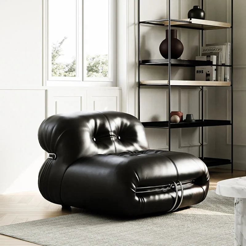 Cute Europe Relax Sofa Soft Black Leather European Luxury Modern Sofa Daybed Designer European Salon Meuble Home Furniture