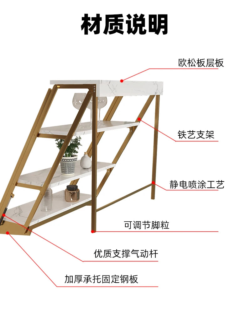 Multi functional wall folding dining wall storage rack does not take up space for table hanging