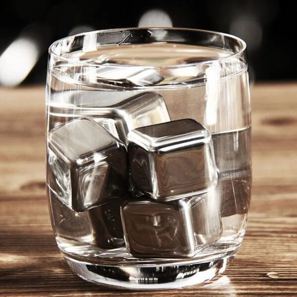 Stainless Steel Ice Cubes Reusable Chilling Stones For Whiskey Wine Keep Your Drink Cold Longer Chilling Party Bar Tool