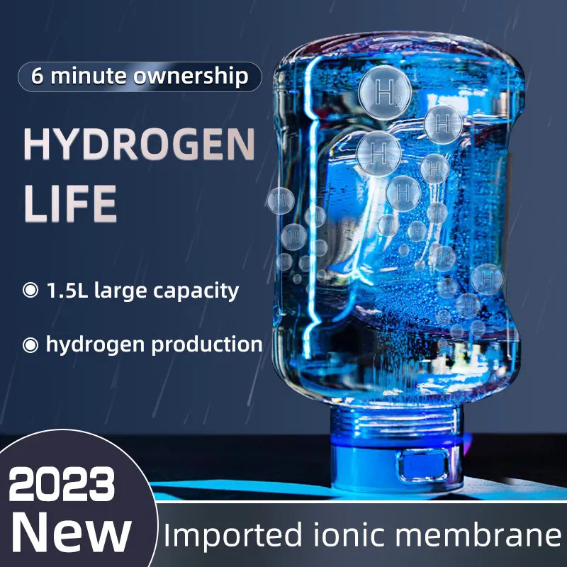 1.5L Rich Hydrogen Water Bottle Alkaline Water Ionizer Machine Water Filter Drink Hydrogen Generator 2400PPB