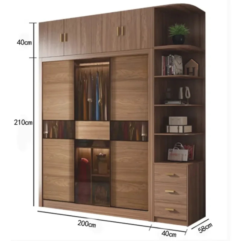 Modern Simple Wardrobe Glass Sliding Door Divider Women Storage Organizer Closet Bedroom Unique Quarda Roupra Household Items