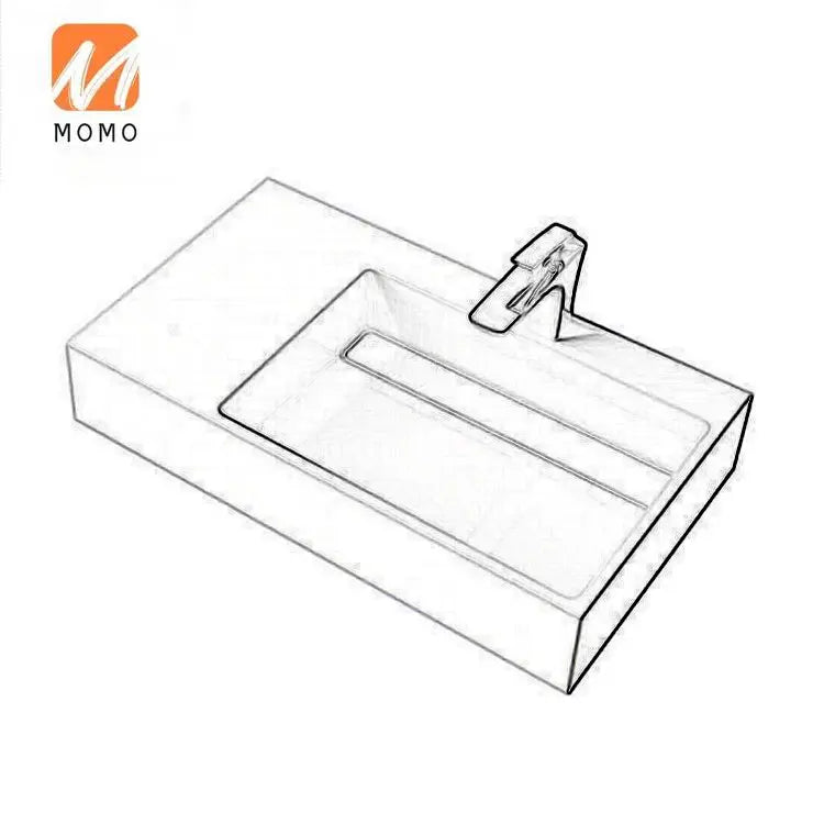 artistic solid surface sink wash basin rectangle shape bathroom wash basin counter designs