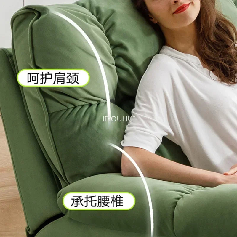 Korea Multifunction Reclining Sofa Lunch Break Single Home Light Luxury Couch Green Elegant Haise Lounges Living Room Furniture