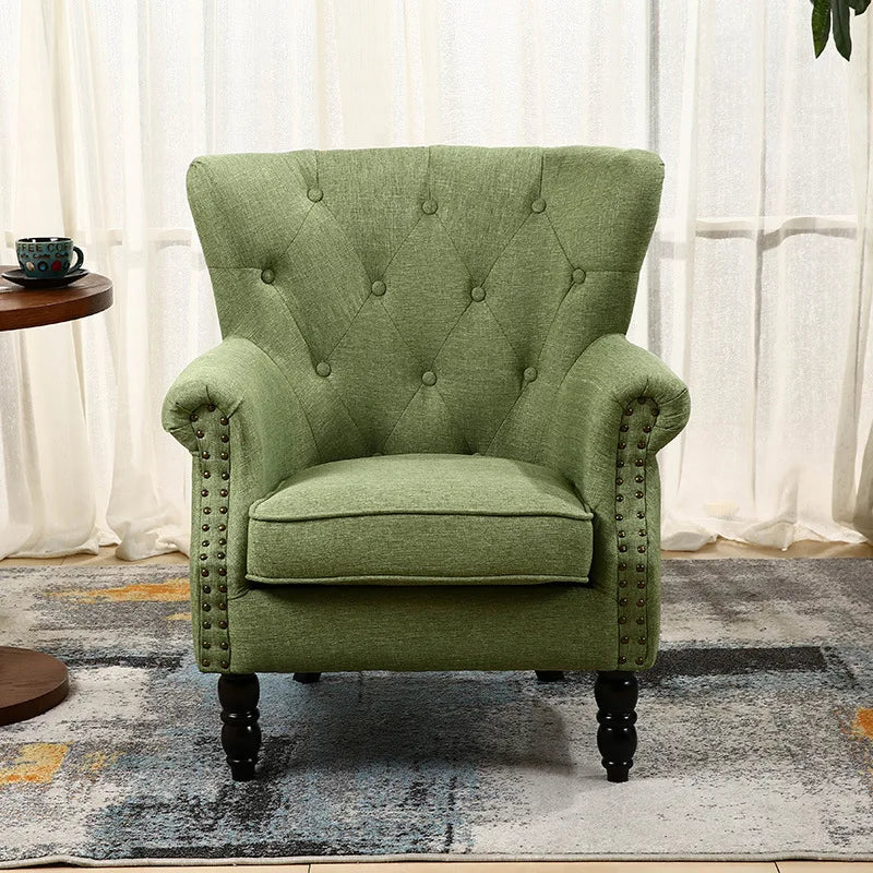 Joylove American single sofa chair fabric sofa small apartment living room fashion simple tiger chair hotel room reception