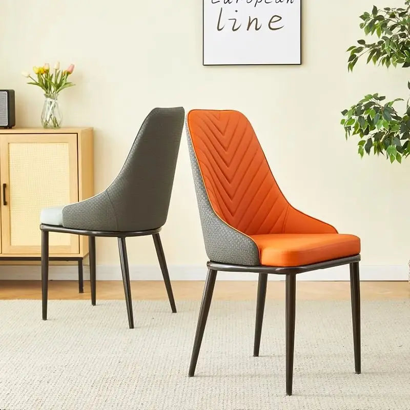 Office Nordic Dining Chairs Modern Luxury Ergonomic Leather Living Chairs European Vintage Cadeiras Sala De Jantar Furniture