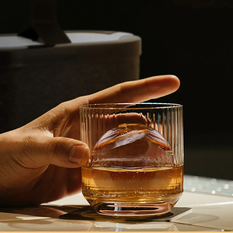 Whiskey Ice Ball Maker Mould Clear Silicone Ice Cubel Maker Sphere Cube Tray Mould  Large 2.4 Inch Round Ice Box Mold