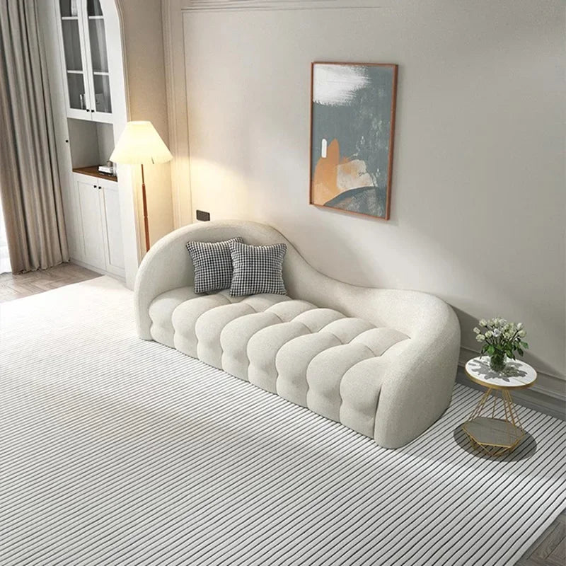 White Comfortable Puff Sofa Luxury Designer Elegant Modern Sofa Bedrooms Soft Reclining Sofy Do Salonu Garden Furniture Sets