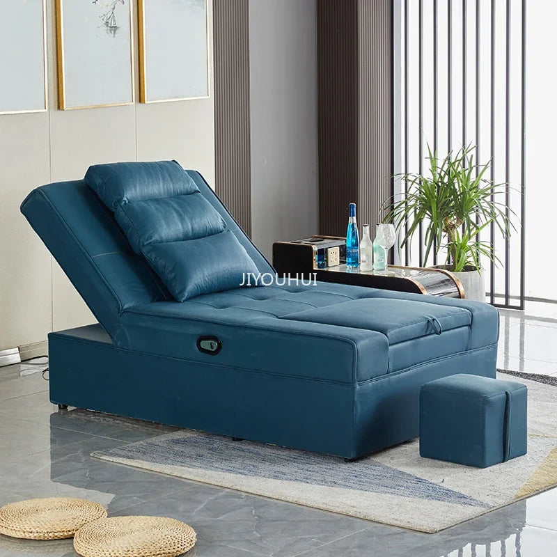 Comfort Adult Elegant Reclining Sofa Minimalist Beauty Salon High Quality Reclinable Couch Bed Gray Muebles Indoor Furniture