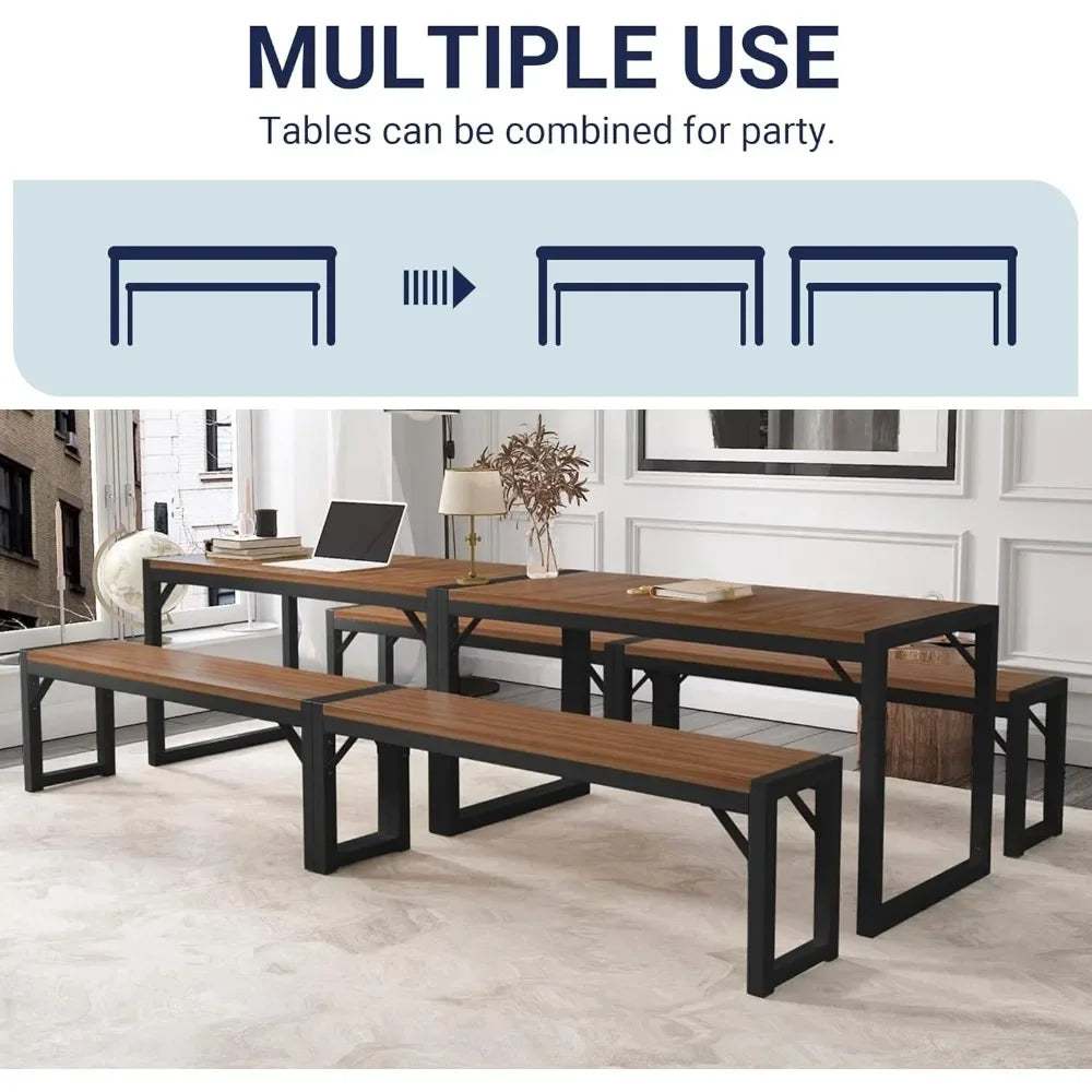 Multifunctional for Dining Room Space-Saving Furniture 3-Piece Kitchen Dining Table Sets With Benches Home Freight free