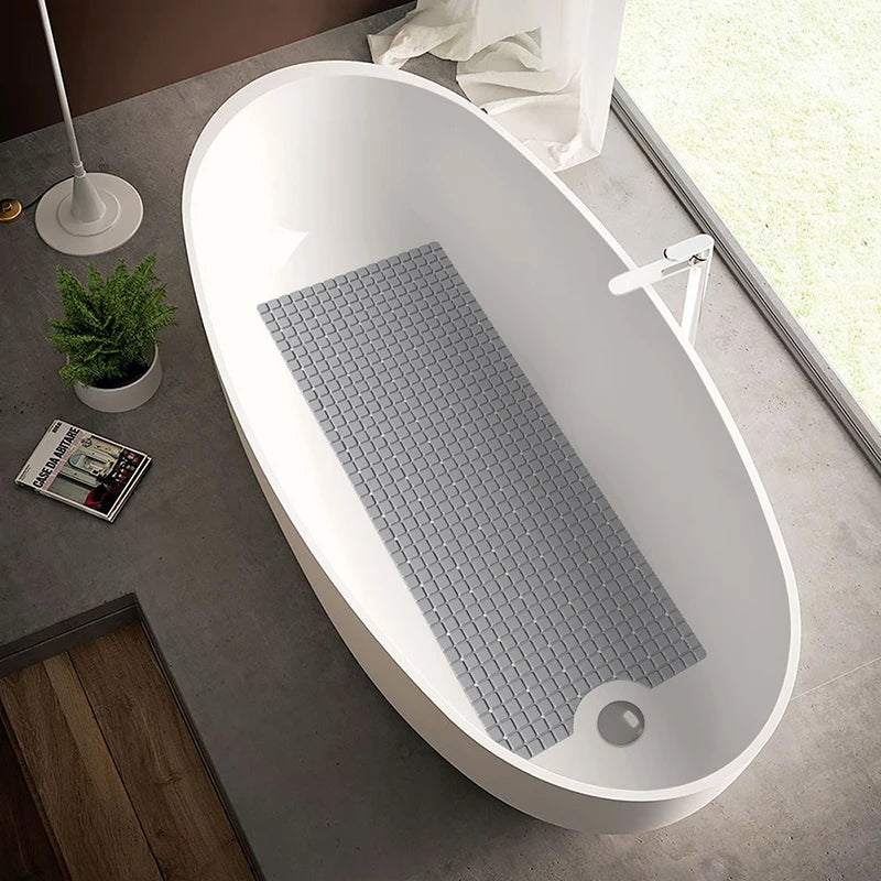 DEXI PVC Anti-skid Bath Mats Rectangle Soft Shower Bathroom Massage Mat Suction Cup Non-slip Bathtub Carpet