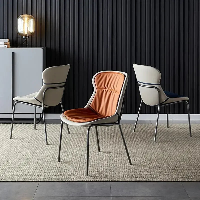 Nordic dining chair modern minimalist leather chair back light luxury minimalist home restaurant hotel desk dresser