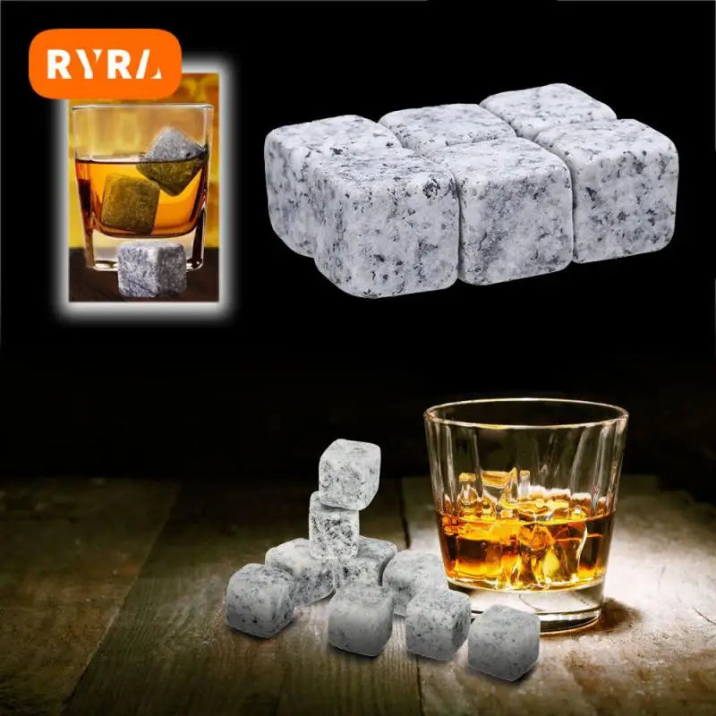 Whiskey Stones Sipping Cooler Reusable Whisky Ice Stone Whisky Natural Rocks Bar Wine Cooler Party Wedding Gift