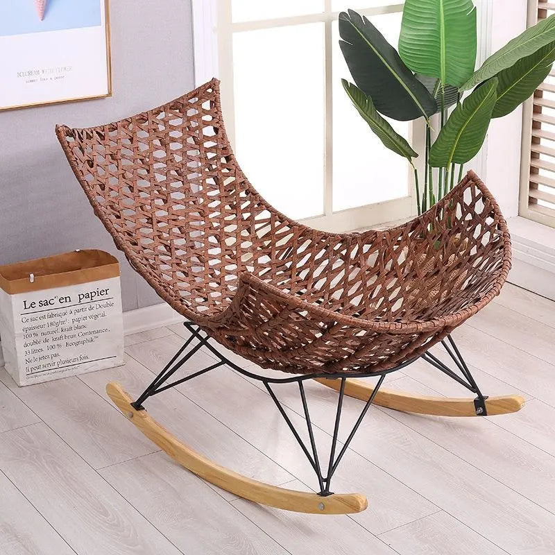 Rocking Chair Adult Recliner Lobster Chair Rattan Rattan Chair Light Luxury Balcony Living Room Bedroom Lazy Sofa