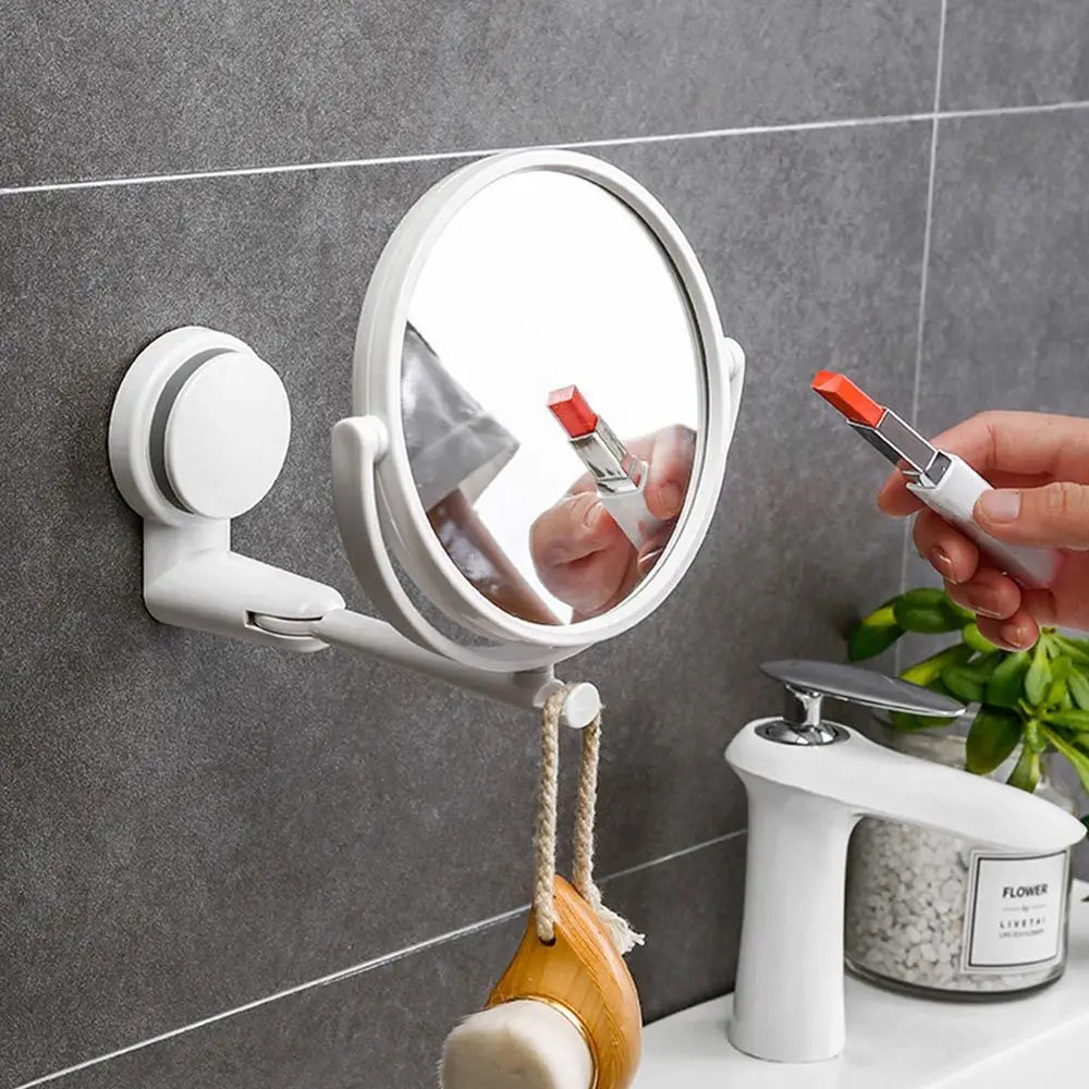 360° Rotating Folding Vacuum Suction Round Bath Accessories Makeup Supplies Bath Mirrors Shave Mirrors Vanity Mirror