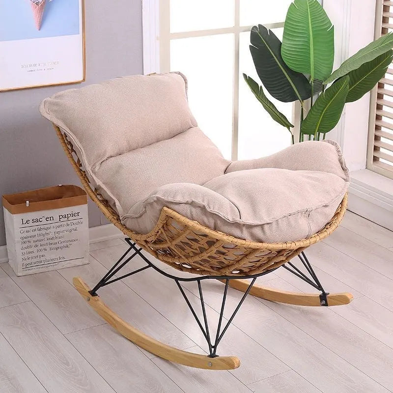 Rocking Chair Adult Recliner Lobster Chair Rattan Rattan Chair Light Luxury Balcony Living Room Bedroom Lazy Sofa