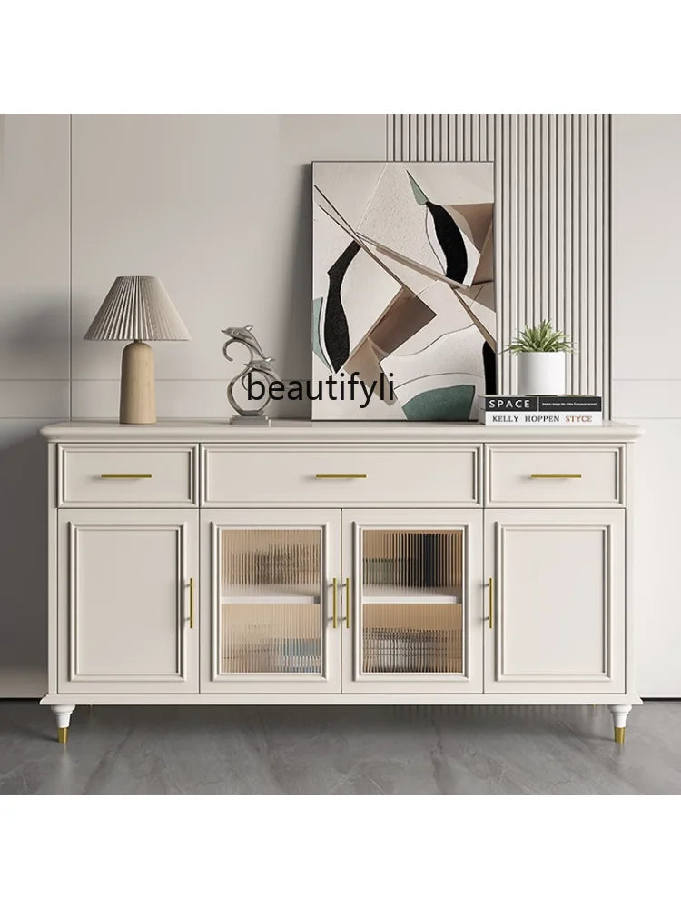 Italian Entrance Cabinet Living Room Minimalist Solid Wood Sideboard Small Apartment Bedroom Curio Cabinet Storage Cabinet