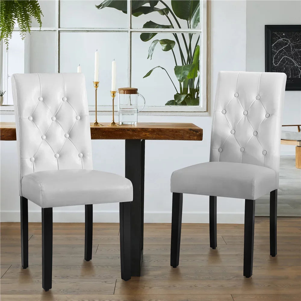 Rubberwood Dining Chair, Set of 2,Strong  Durable ，Composite, Foam, Leather, PVC, Nonwoven Fabric,18.00 X 24.50 X 39.00 Inches