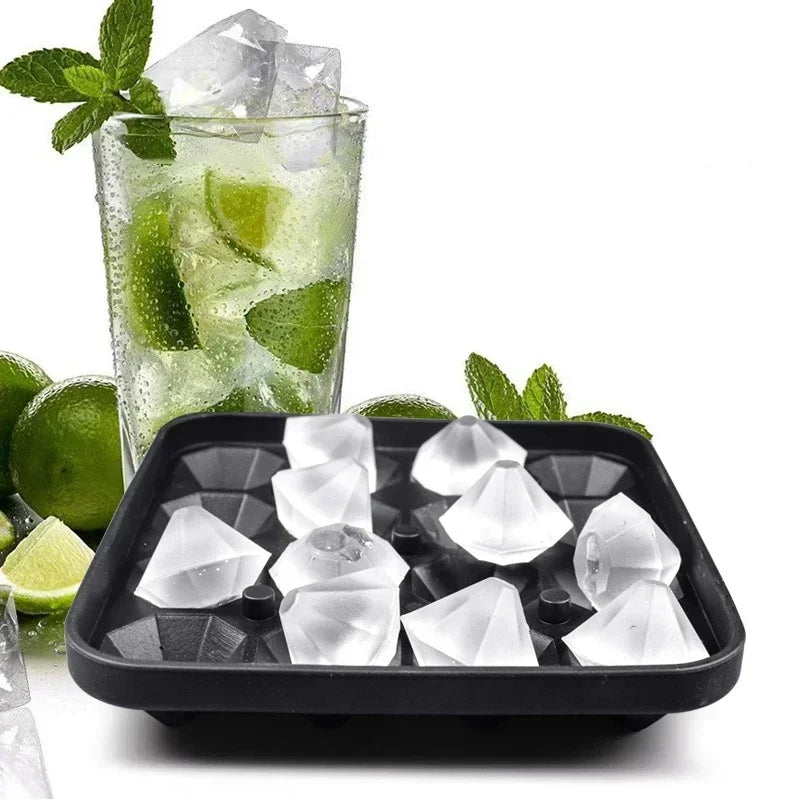 16 Grid Diamond Ice Tray Mold Box Food Grade Silicone Ice Cube Blocks Maker Mould Machine Whiskey Wine Bar Tools Kitchen Gadgets