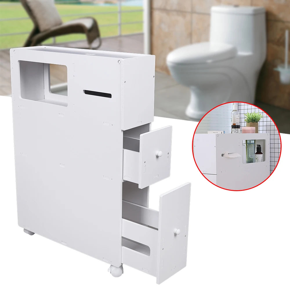 4 Layer Toilet Side Cabinet Narrow Storage Cabinet Toilet Receive Bathroom Cabinet Movable Floor-To-Ceiling Low Shelves