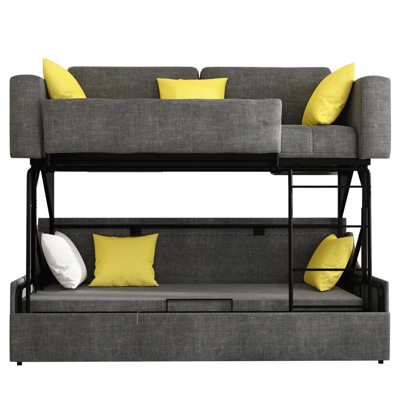 Sofa Bed Smart Furniture Bunk Bed Foldable Multifunctional Fabric Dual-Use Bunk Bed Double Bedroom Guest